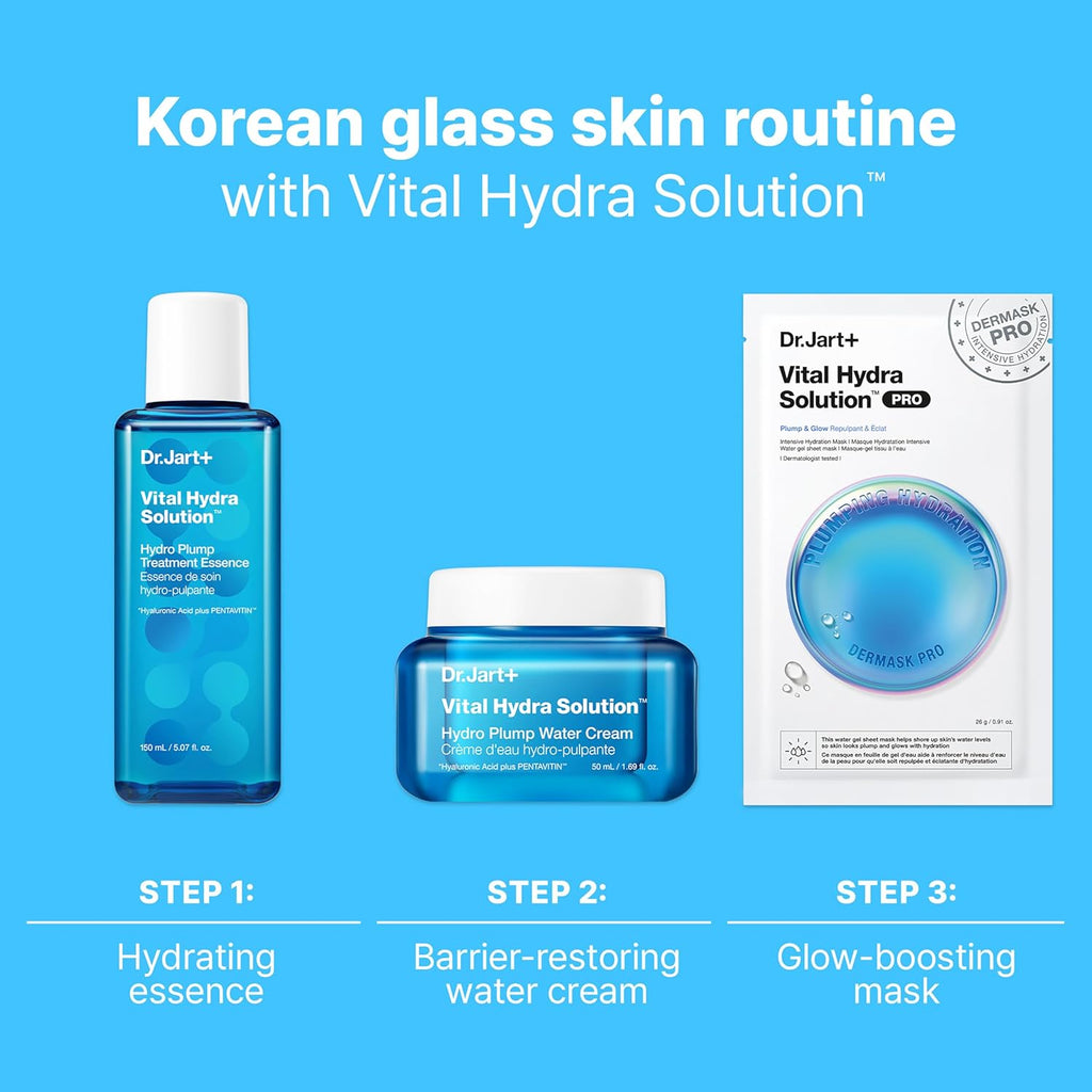 Dr.Jart+ Vital Hydra Solution Water Cream Glow Hydrating Korean Face Moisturizer with Hyaluronic Acid for Glass Skin| Korean Skin Care, 1.69 Fl Oz