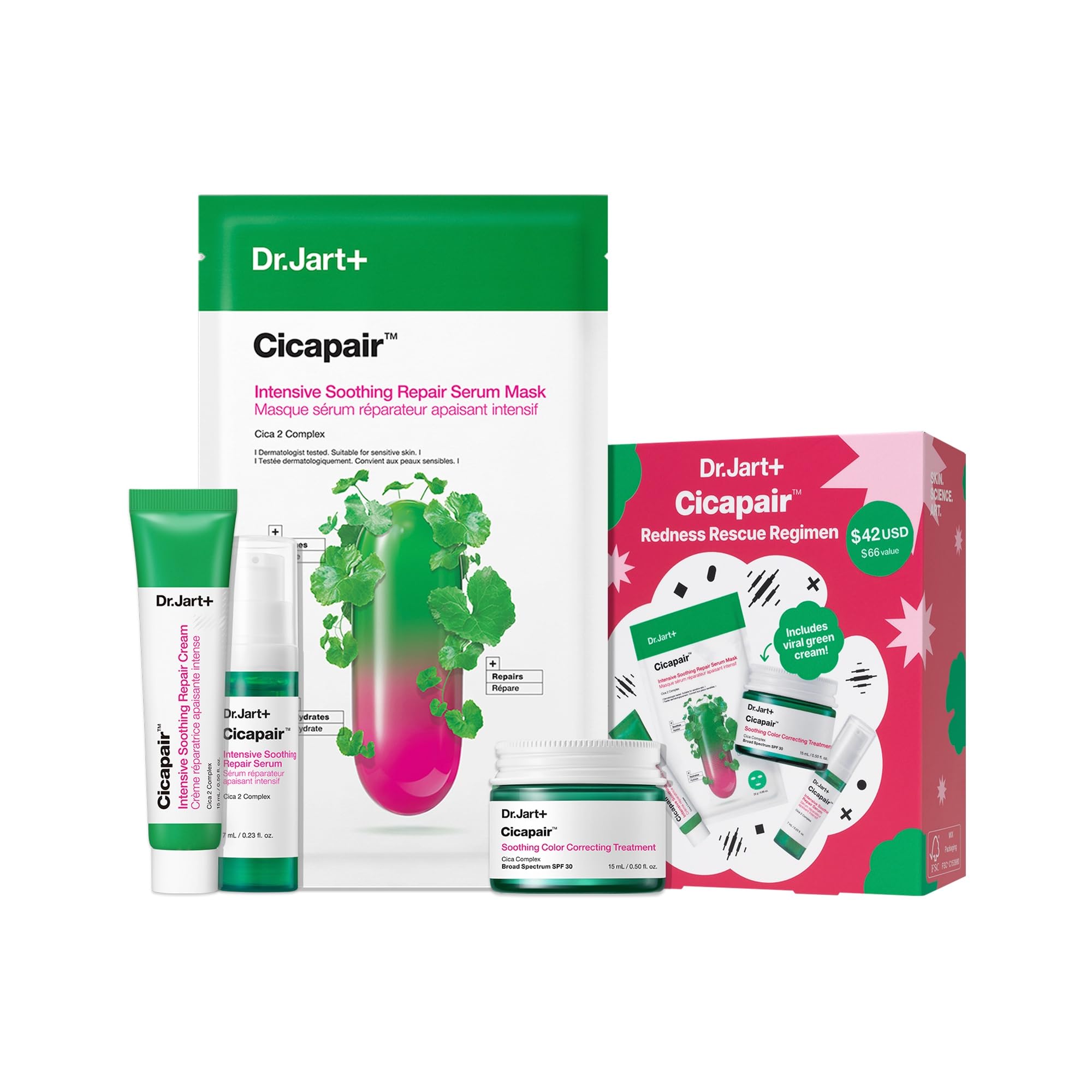 Dr. Jart+ Cicapair Soothing Color Correcting Treatment SPF 30 with Centella Asiatica Extracts | cc cream | Korean Skin Care