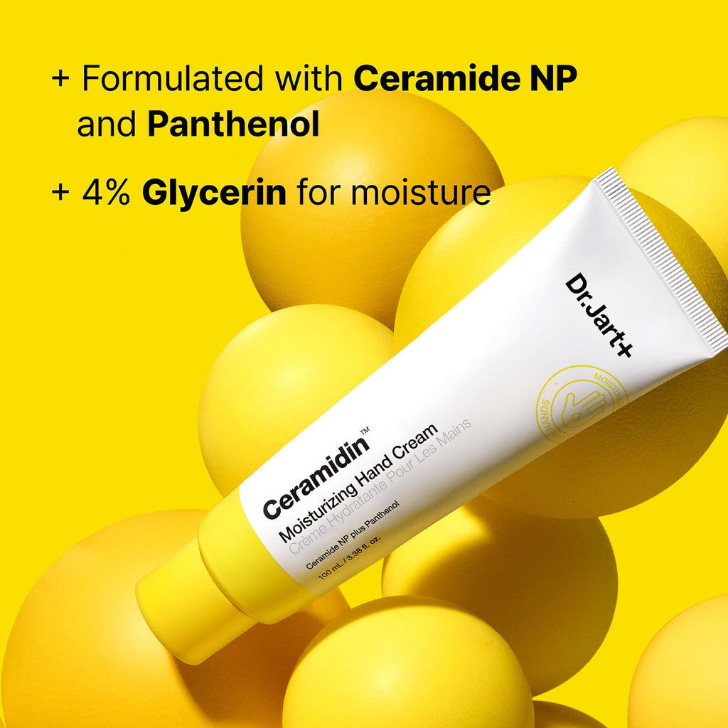Dr.Jart+ Ceramidin Moisturizing Korean Hand Cream For Dry Hands with Ceramides and Panthenol | Korean Skin Care, 3.38 Fl Oz